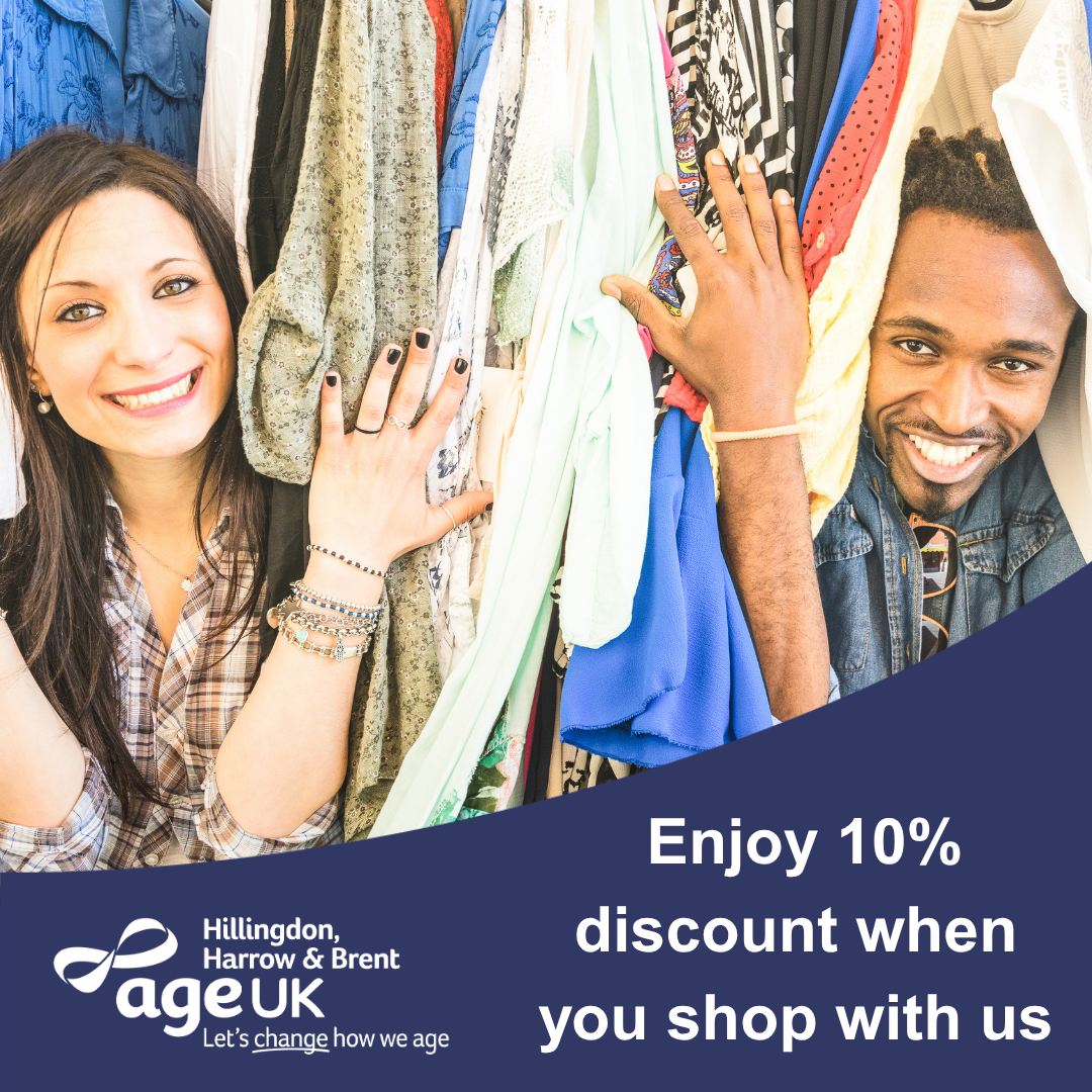 Exclusive Brunel student discount in our Kingshill charity shop. While you're saving money, you're also helping local older people in your community.